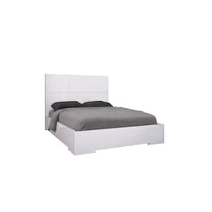 White Composite Frame King Panel Bed