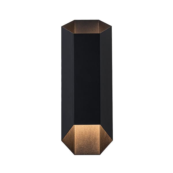 Path 1-Light 6 in.W Matte Black Integrated LED Hardwired Outdoor Wall Light Lantern Porch Sconce