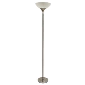 70.5 in. H 300-Watt Floor Lamp Satin Steel Floor Lamp
