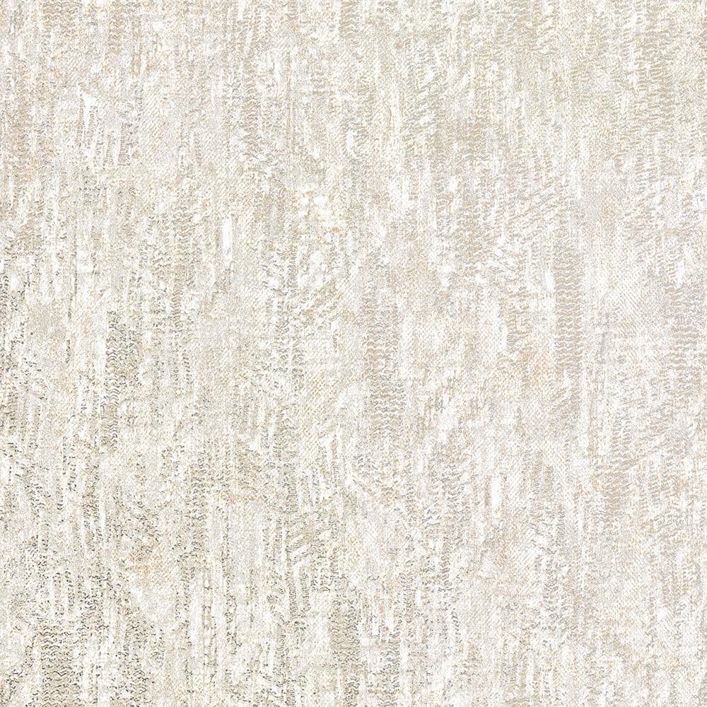Luster White and Gold Distressed Non-Woven Wallpaper