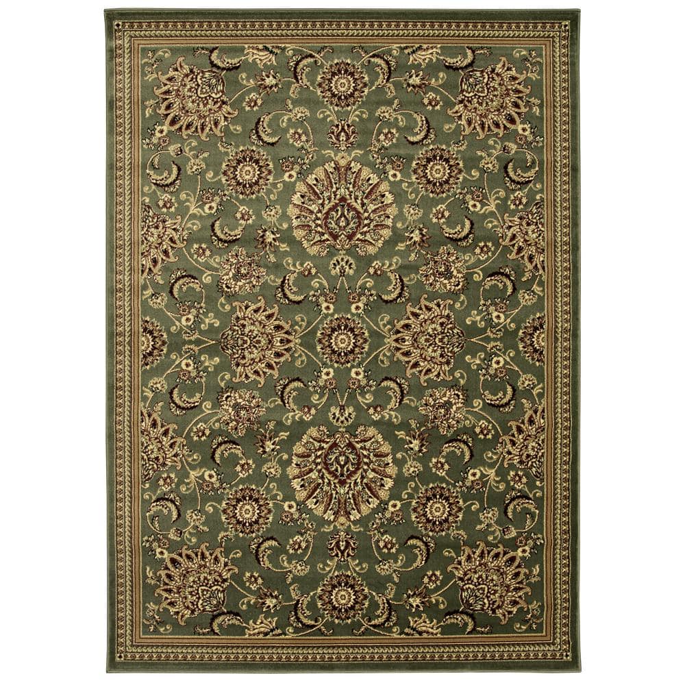 Castello Sage 3 ft. x 5 ft. Traditional Floral Scroll Area Rug