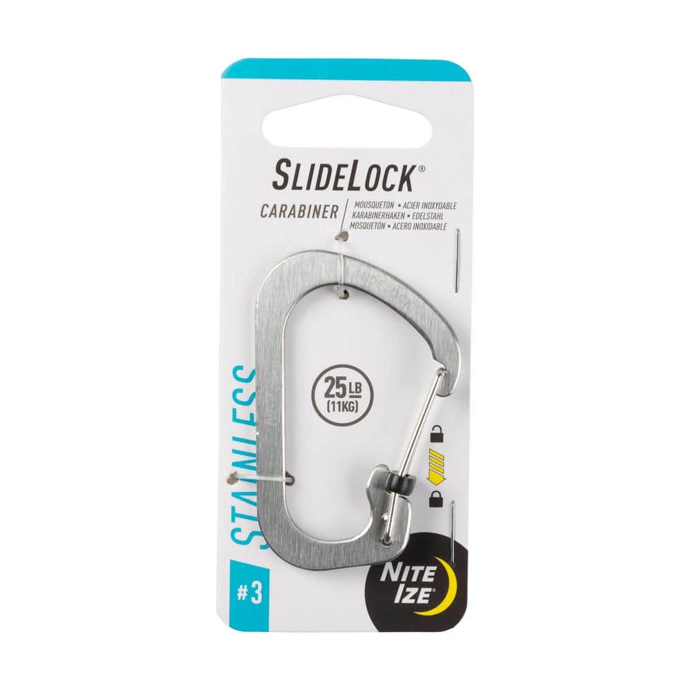 Nite Ize SlideLock Carabiner Stainless Steel #3 in Stainless CSL3-11-R6 -  The Home Depot