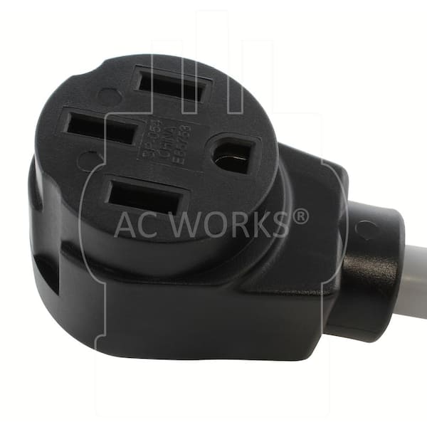 AC WORKS® L14-30P 4-Prong 30A Locking to 14-30R 4-Prong Dryer