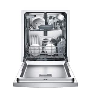 100 Series 24 in. Anti-Fingerprint Stainless Steel Front Control Tall Tub Dishwasher with Hybrid Stainless Steel Tub