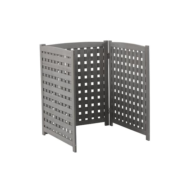 Unbranded Air Conditioner Fence Screen Outside, Cedar Privacy Fence 3-Panels to Hide AC and Trash Enclosure