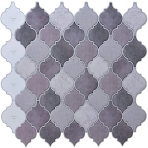 Arabesque 12 in. x 12 in. Vinyl Peel and Stick Backsplash in Purple for Kitchen Wall Tiles