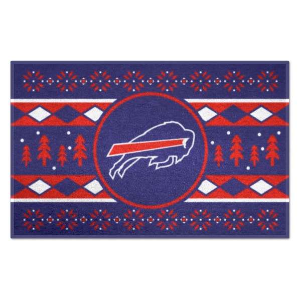 FANMATS Buffalo Bills Holiday Sweater Blue 1.5 ft. x 2.5 ft. Starter Area Rug