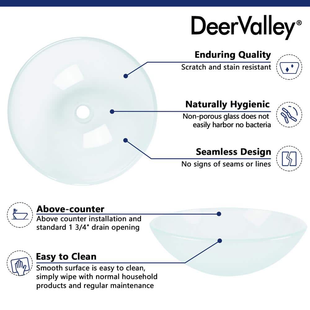 Frosted White Glass Circular Vessel Bathroom Sink