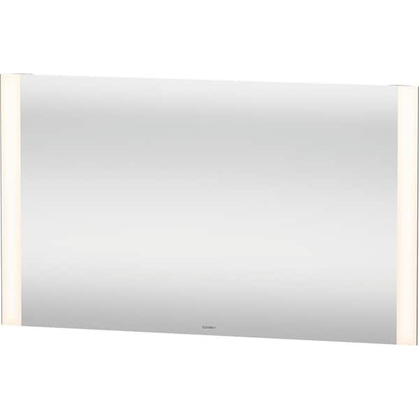 Light and Mirror 1.375 in. W x 27.5 in. H Rectangular Frameless Wall Mount Bathroom Vanity Mirror in White