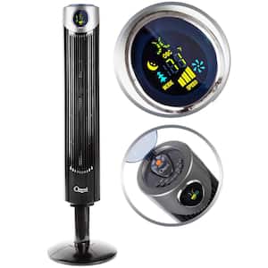 Ultra 42 in. Wind Fan Adjustable Oscillating Tower Fan with Noise Reduction Technology in Black