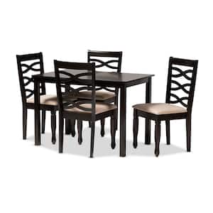 Lanier 5-Piece Sand Brown and Espresso Dining Set