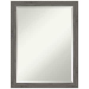 Regis Barnwood 20.62 in. x 26.62 in. Rustic Rectangle Framed Grey Narrow Bathroom Vanity Wall Mirror