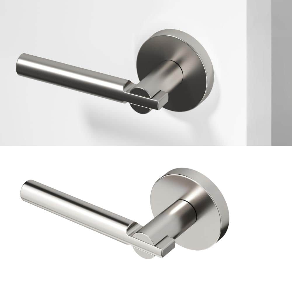 Okun Terra Brass Brushed Nickel Dummy Door Handle with Round