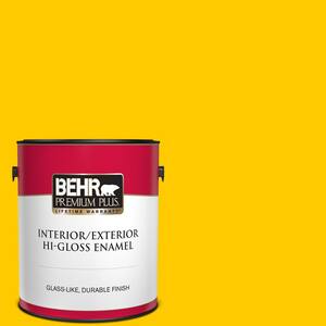 1 gal. #370B-7 Yellow Flash Hi-Gloss Enamel Interior/Exterior Paint