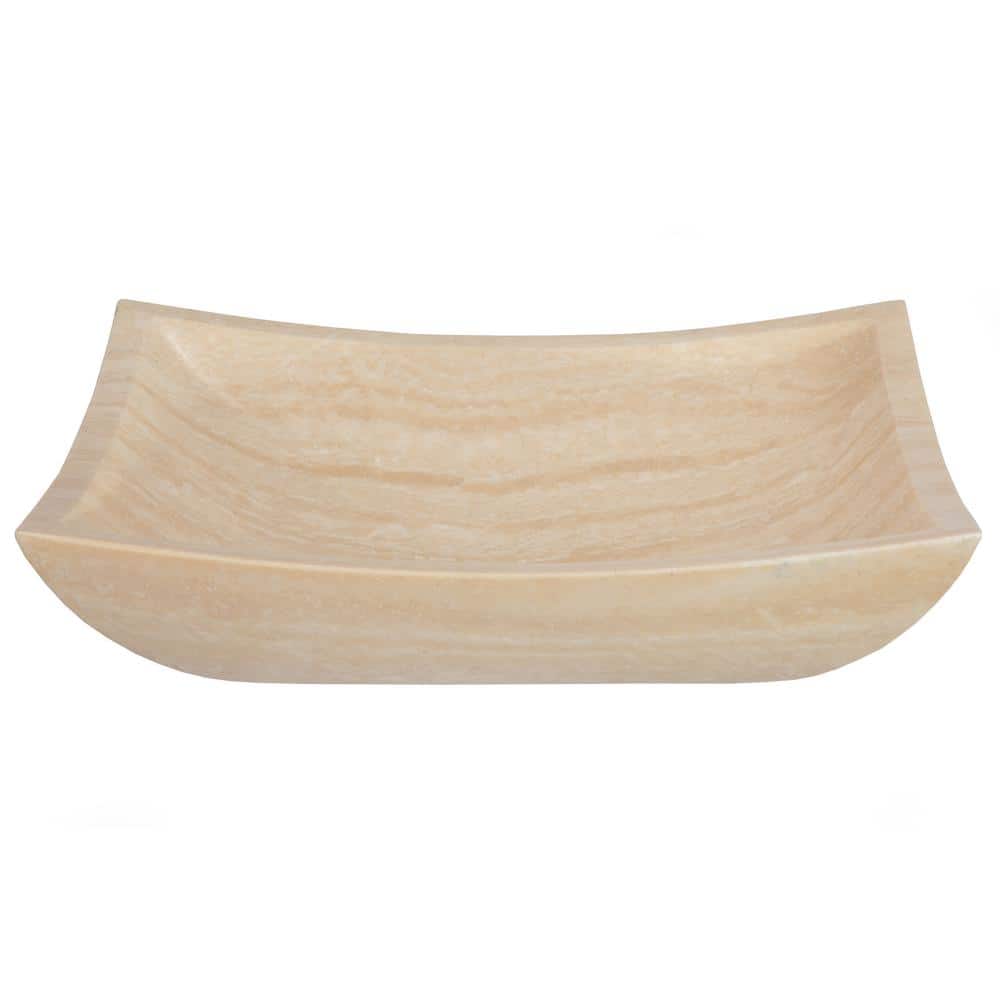 Eden Beige Stone Rectangular Bathroom Sink, 14.75''