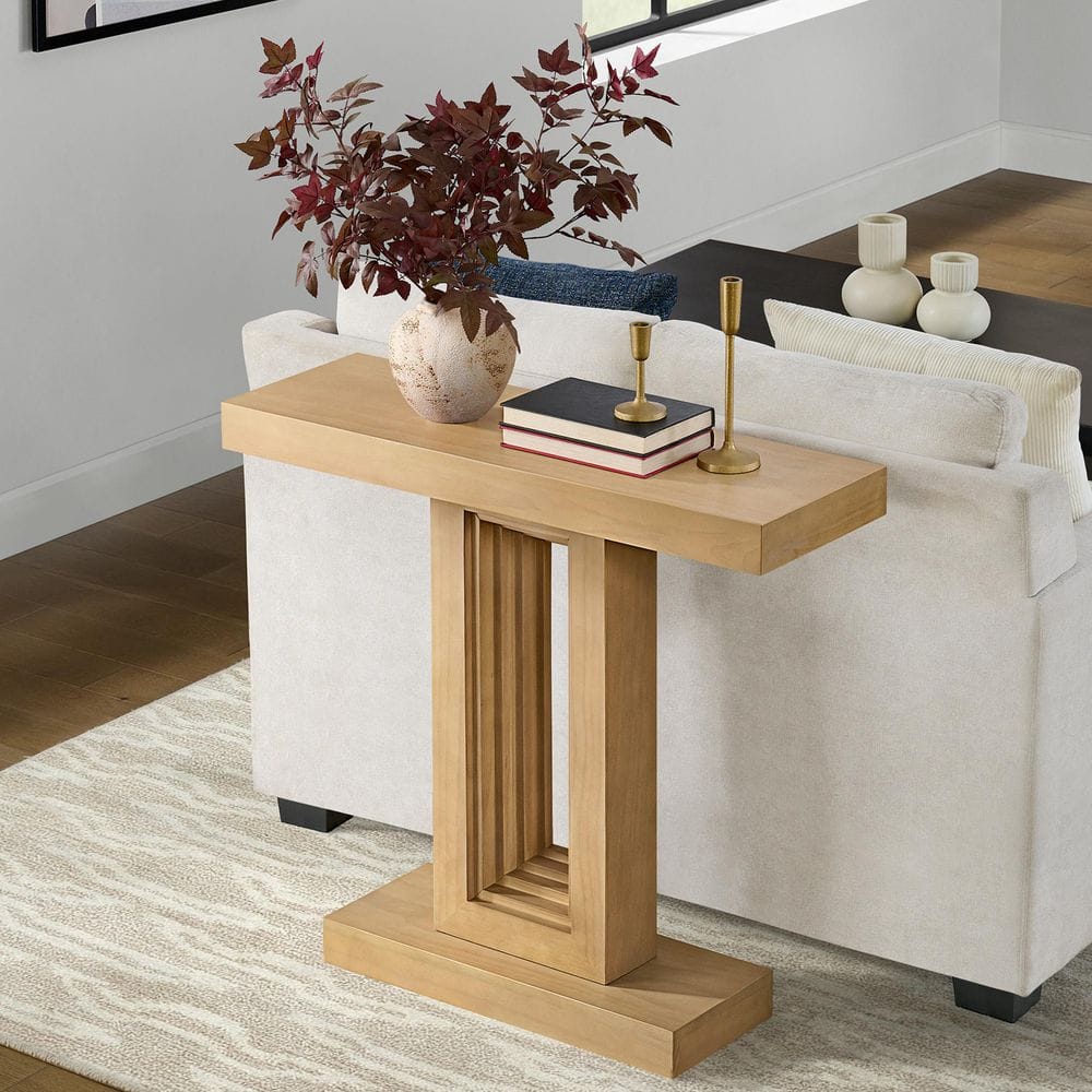 Alaterre Furniture 36 in. Light Oak Wood Rectangle Pismo Console