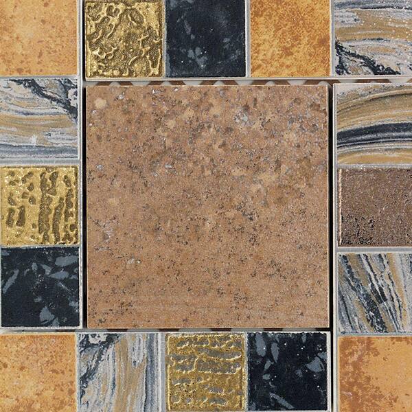 Daltile Terra Antica Bruno 6 in. x 6 in. Porcelain Decorative Insert/Corner Accent Floor and Wall Tile