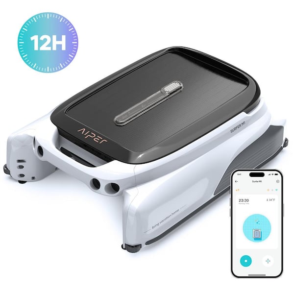 Surfer M1 Solar Powered Automatic Robotic Pool Skimmer Cleaner in White