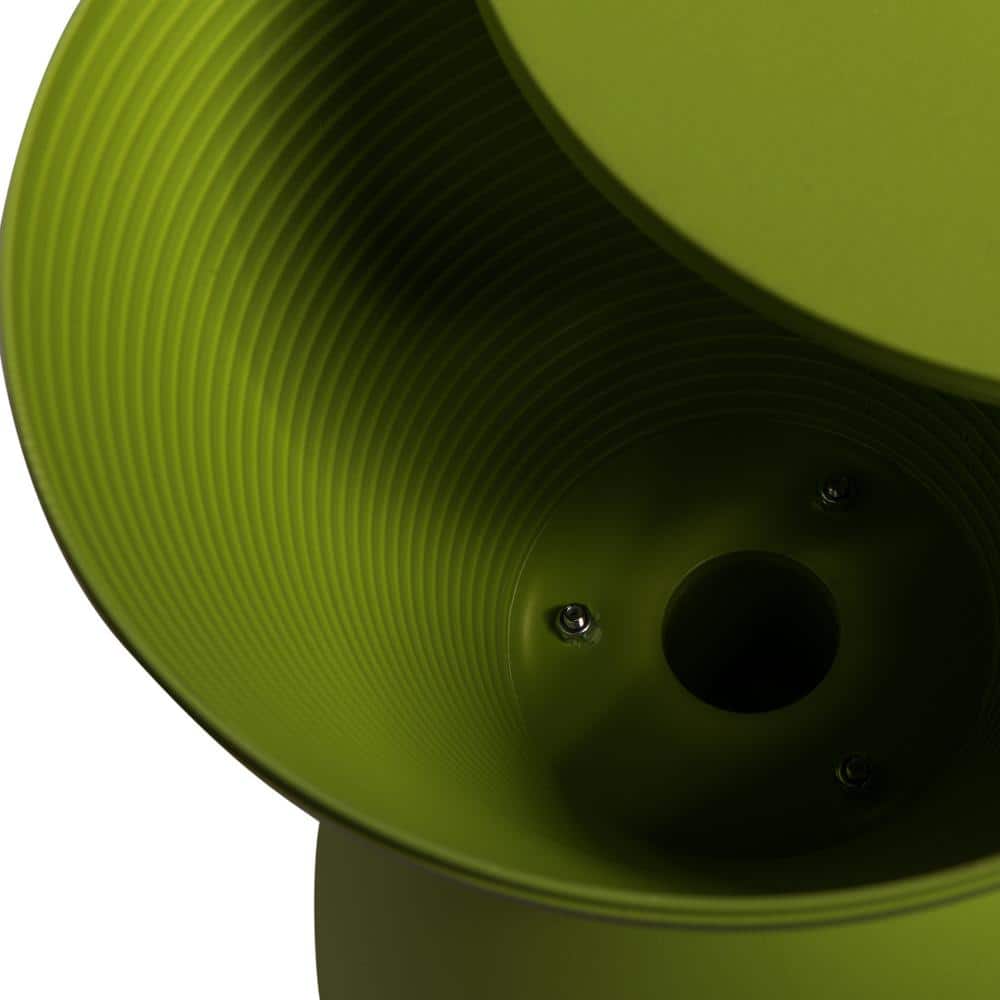 Modern Round Boyd Green Plastic Side Table with Ribbed Leg