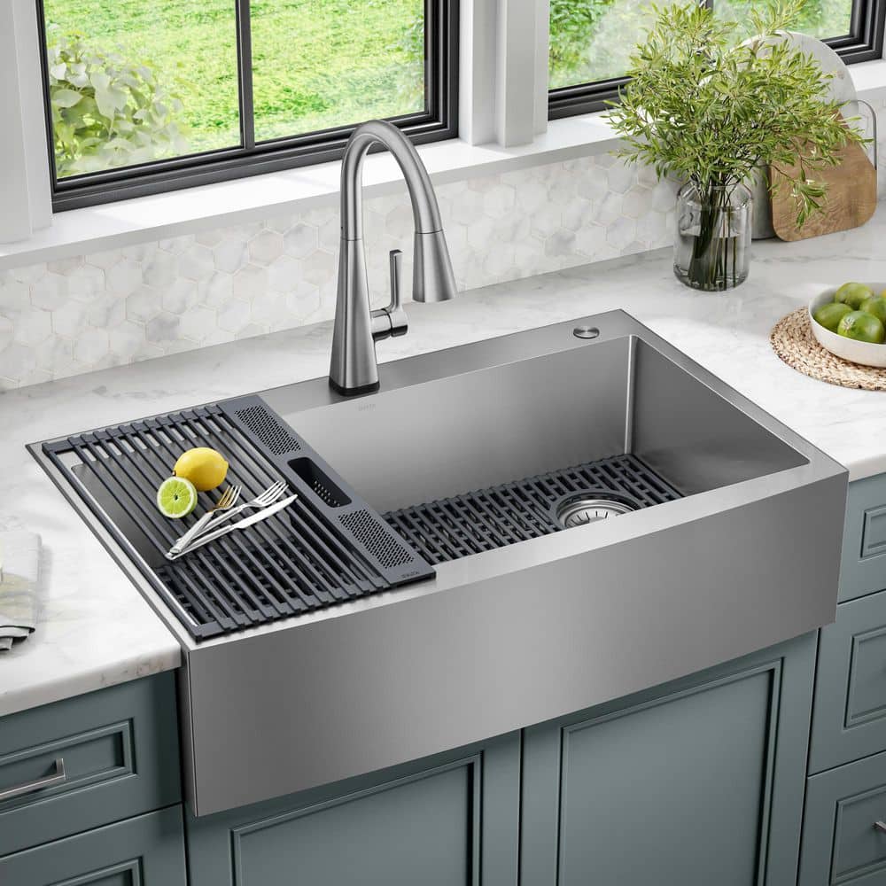36-Inch Brushed Stainless Steel Farmhouse Drop-In Sink