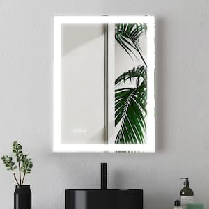 KARA 20 in. W x 28 in. H Rectangular Frameless anti fog wall mount LED Light Bathroom Vanity Mirror in Clear