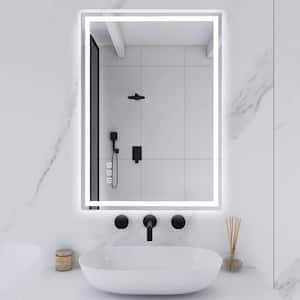 40 in. W x 28 in. H Rectangular Frameless Anti-Fog LED Wall Bathroom Vanity Mirror in White