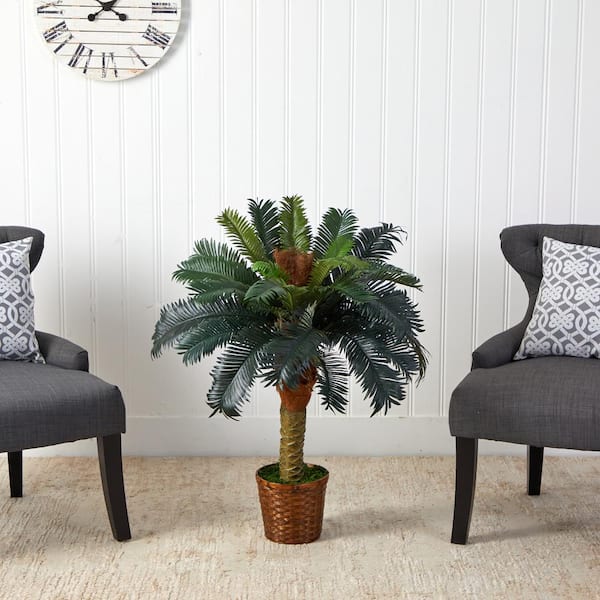 Nearly Natural 3 ft. Sago Palm Artificial Tree T1533 - The Home Depot