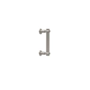 Contemporary 6 in. Back to Back Shower Door Pull with Twisted Accent in Satin Nickel
