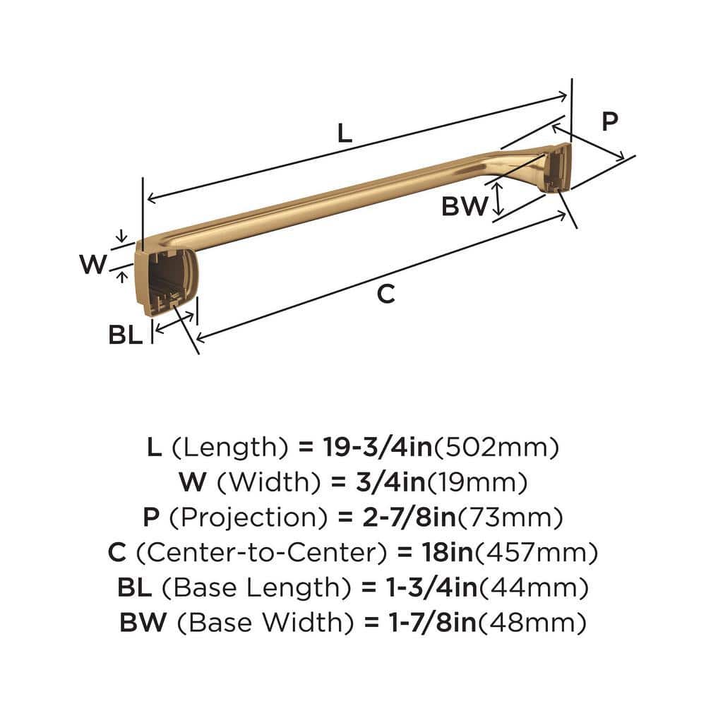 Champagne Bronze 18 Inch Wall Mounted Towel Bar