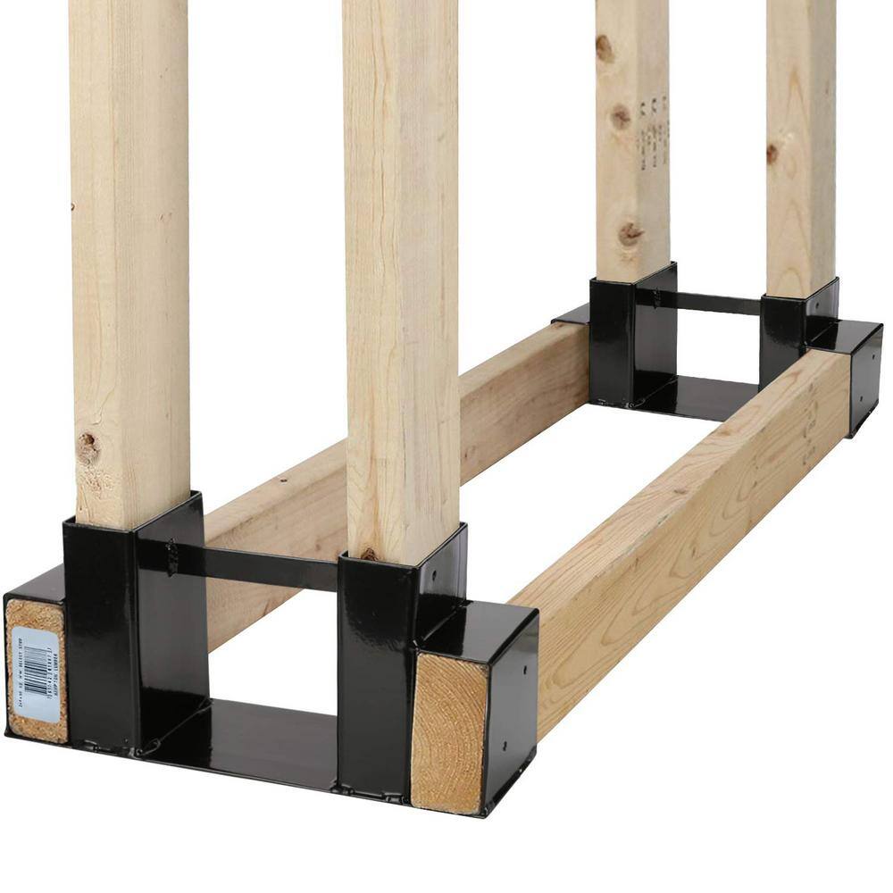 A Anleolife Outdoor Firewood Log Rack Bracket Kit, Fireplace Wood