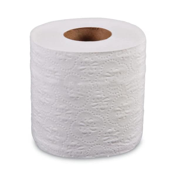 Clean Tek Professional White Plastic Standard Toilet Paper Dispenser -  Double Roll - 10 1/2 x 6