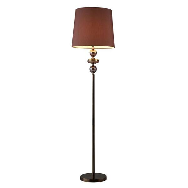 Titan Lighting Dravos 64 in. Bronze and Coffee Plating Glass Floor Lamp