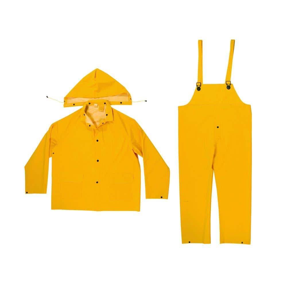 Enguard Size 3X-Large 0.35 mm PVC/Polyester Yellow Rain Suit (3-Piece ...