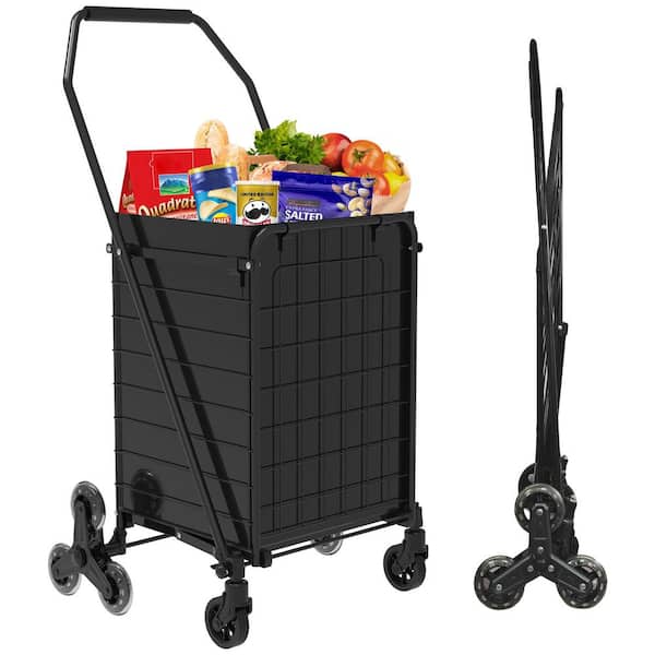 Avex 200 lb. Capacity Hand Truck Foldable Shopping Cart with 360° Rolling Swivel Wheels
