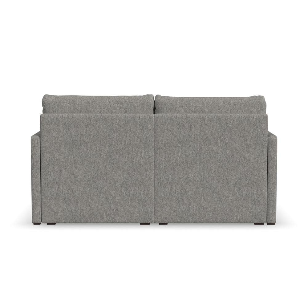 Flex 69.5" Gray Solid Fabric Loveseat with Track Arm & Pillow Back