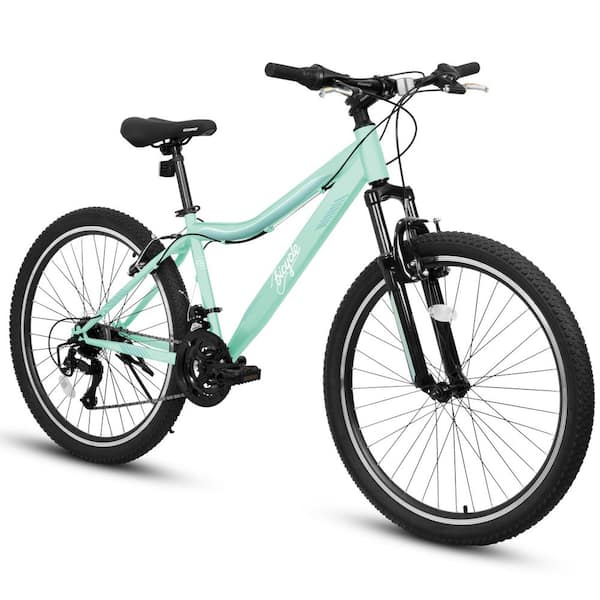 21-Speed Mens Womens Trail Commuter City Mountain Bike, Carbon Steel Frame Disc Brakes Thumb Shifter Front Fork Bicycles