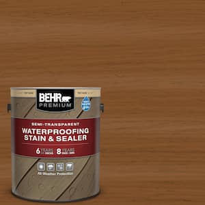 1 gal. #ST-115 Antique Brass Semi-Transparent Waterproofing Exterior Wood Stain and Sealer