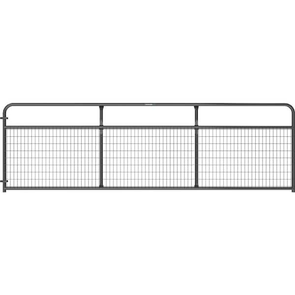 Tarter 4-ft H x 14-ft W Brown Powder Coat Steel Round Flat-top Farm Fence Gate