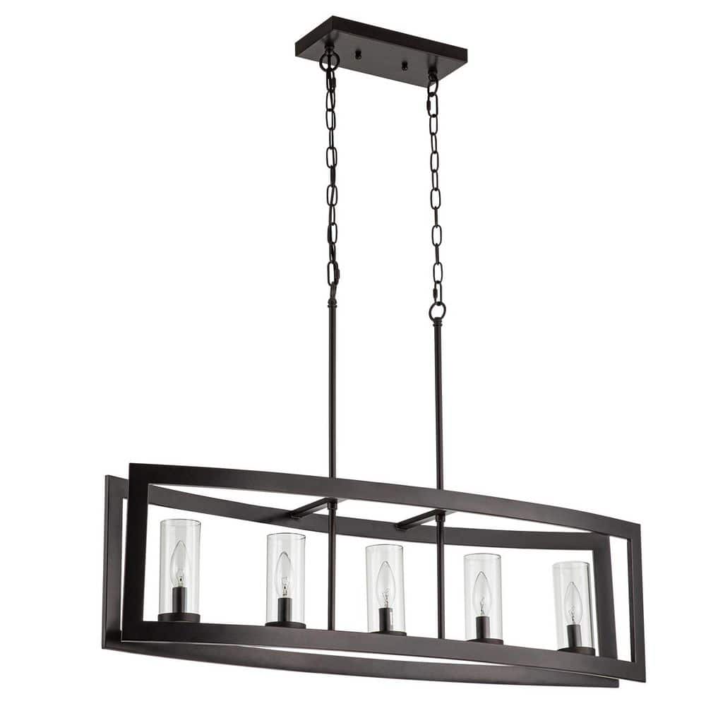 Oil Rubbed Bronze 5-Light Industrial Cage Pendant
