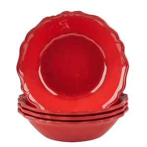 28 fl. oz. Red Melamine Crackle All Purpose Bowl (Set of 4)