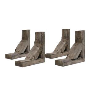 Barnwood Solid Wood Decor 3-1/2 in. W x 12 in. H x 10 in. D Vintage Pebble Grey Farmhouse Bracket (Case of 4)