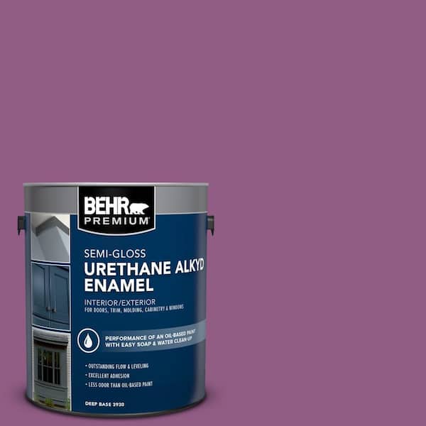 BEHR PREMIUM 1 gal. #OSHA-4 OSHA SAFETY PURPLE Urethane Alkyd Semi-Gloss Enamel Interior/Exterior Paint