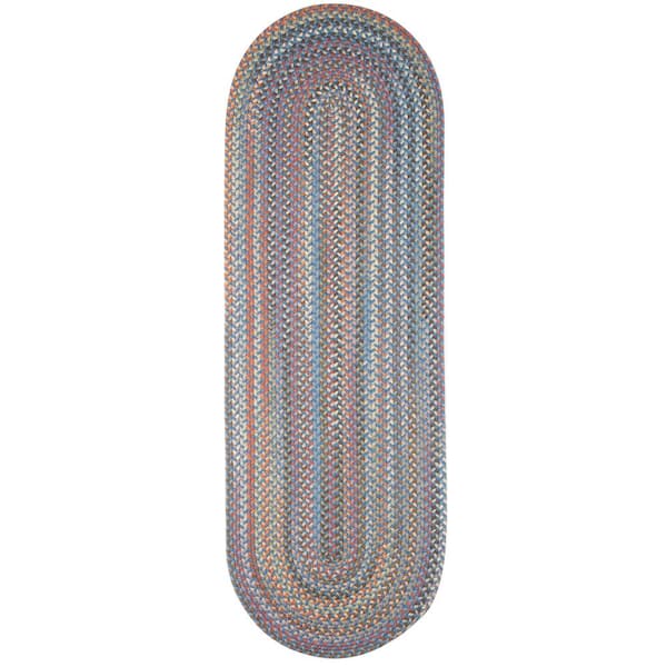 Greenwich Bluestone Multi 2 ft. x 8 ft. Indoor Braided Runner Rug