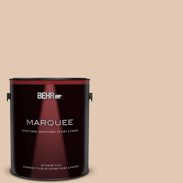 BEHR MARQUEE 1 gal. #290E-2 Oat Cake Flat Exterior Paint & Primer