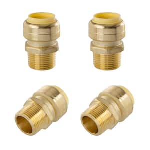 3/4 in. Push-Fit x 3/4 in. Male Pipe Thread Brass Coupling (4-Pack)