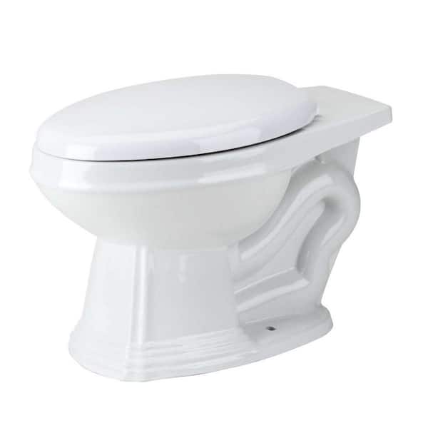 RENOVATORS SUPPLY MANUFACTURING Sheffield Porcelain Elongated 2-Piece Toilet Bowl Only with Slow Close Toilet Seat in White