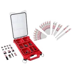 SHOCKWAVE Impact Duty Alloy Steel Screw Driver Bit Set with PACKOUT Case and Reciprocating Saw Blade Set (118-Piece)