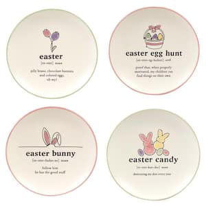 Easter Words Multicolor Canape Plates (Set of 4)