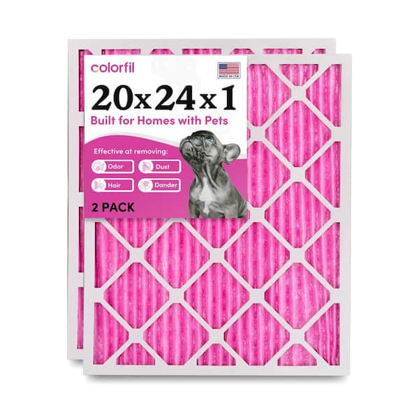 COLORFIL 20 in. x 24 in. x 1 in. Odor Removal and Color Changing Pleated Furnace Air Filter, MERV 8 (2-Pack)