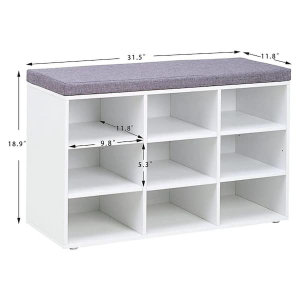 4-Tier Shoe Rack with Adjustable Bars White, 25-1/8 x 8-3/4 x 24-1/8 H | The Container Store